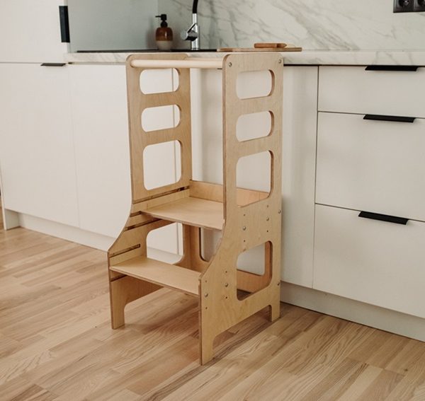 Duck Woodworks, Justerbar hjälpa till pall, natur