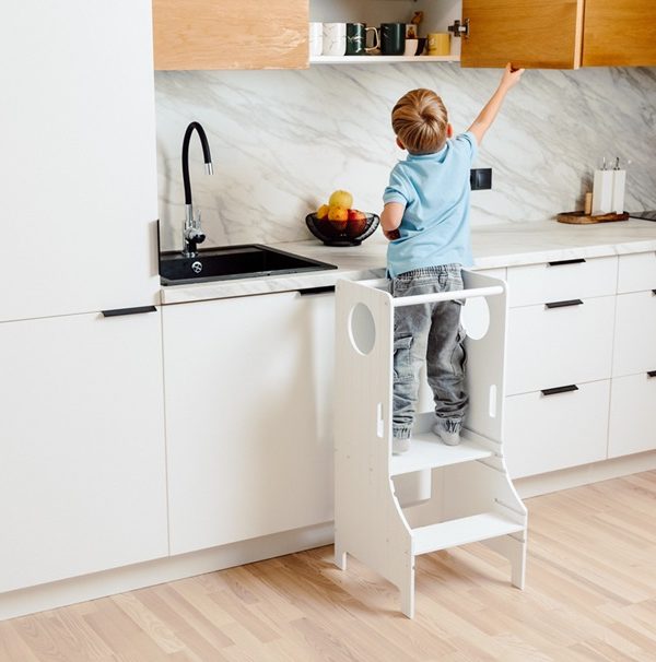 Duck Woodworks, Justerbar hjälpa till pall, vit