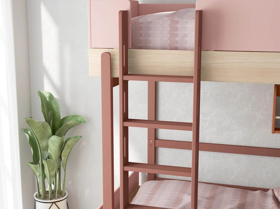 Flexa, våningssäng Popsicle 90x200 cm, cherry oak - Bild 6