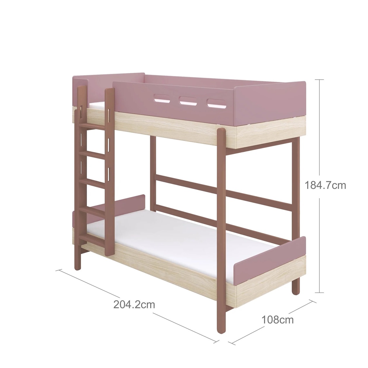 Flexa, våningssäng Popsicle 90x200 cm, cherry oak - Bild 10
