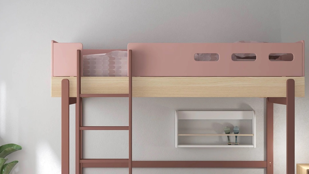 Flexa, våningssäng Popsicle 90x200 cm, cherry oak - Bild 5