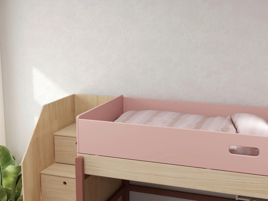 Flexa, familjesäng trappa Popsicle 90x200/140x200, cherry oak - Bild 4