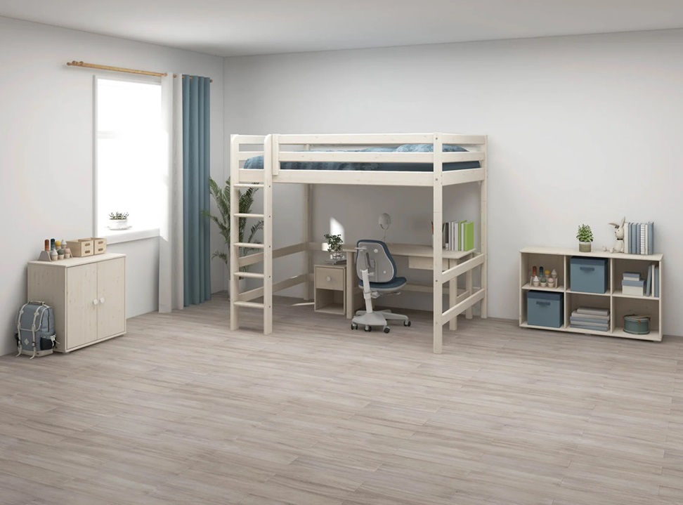 Flexa, hög loftsäng 140x200 cm Classic, vit - Bild 4