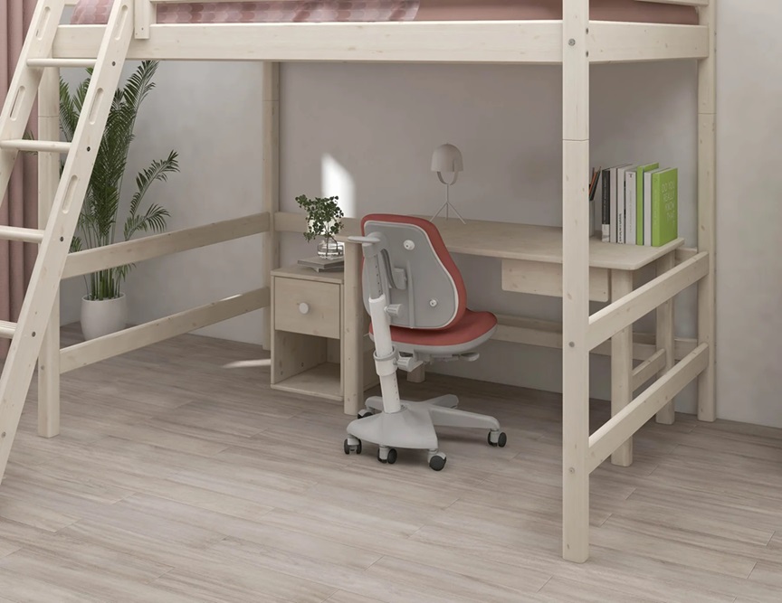 Flexa, hög loftsäng 140x200 cm Classic, vit - Bild 7