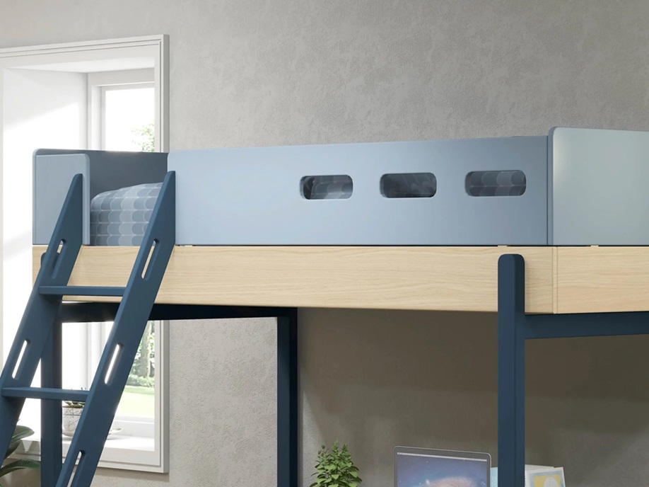 Flexa, hög loftsäng 90x200 cm Popsicle, blueberry oak - Bild 6