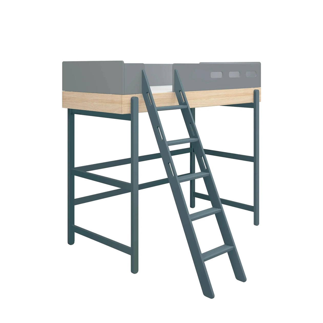 Flexa, hög loftsäng 90x200 cm Popsicle, blueberry oak - Bild 7