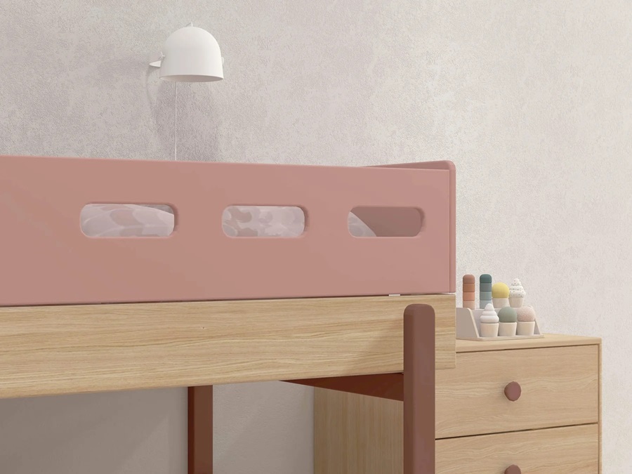 Flexa, låg loftsäng 90x200 cm Popsicle, cherry oak - Bild 5