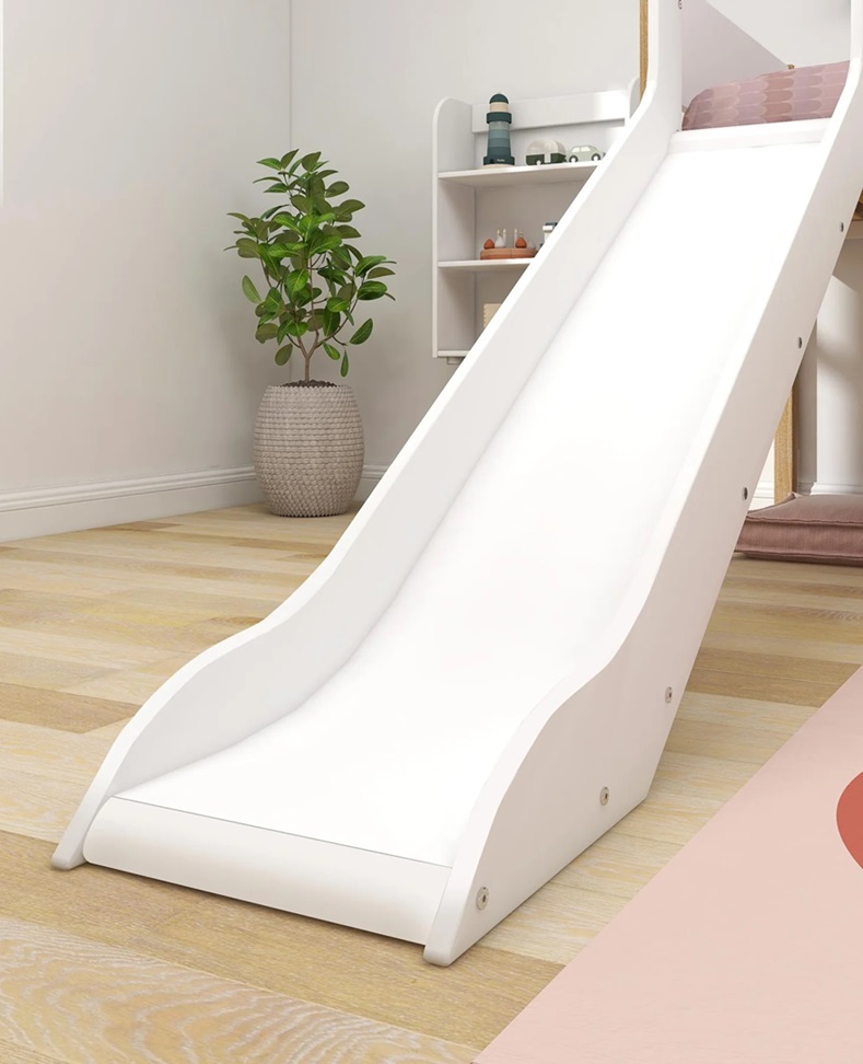 Flexa, låg loftsäng med rutschkana 90x200 cm Nor, vit/ek - Bild 10