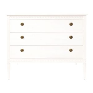 Antik byrå med tre lådor till barnrummet, vit