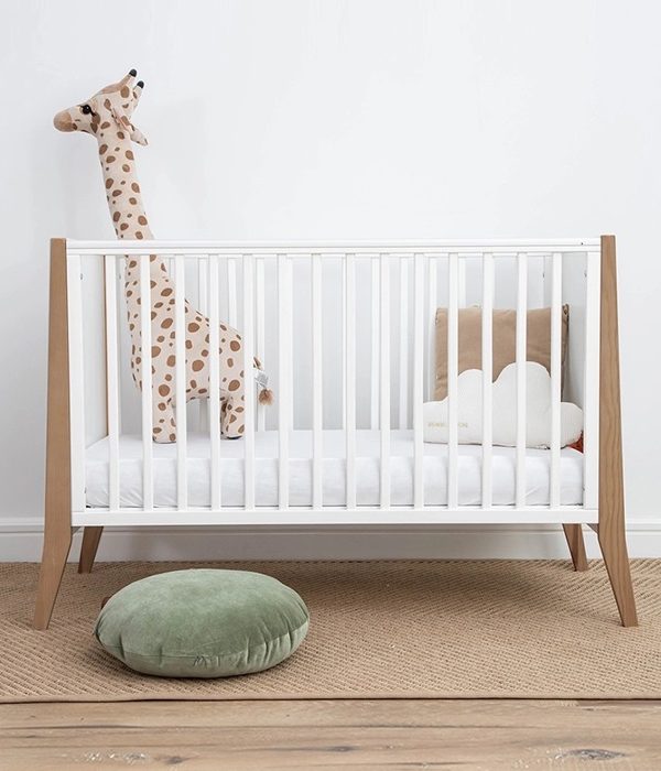 Spjälsäng Willow, vit/vintage