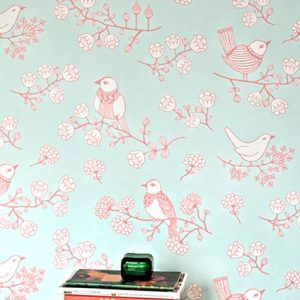 Majvillan, tapet till barnrummet Sugar tree, turkos