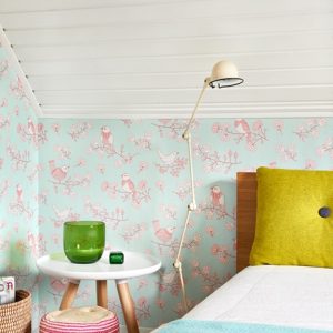 Majvillan, tapet till barnrummet Sugar tree, turkos