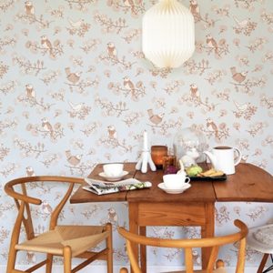 Majvillan, tapet till barnrummet Sugar tree, grå