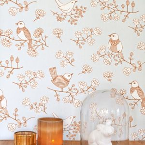 Majvillan, tapet till barnrummet Sugar tree, grå