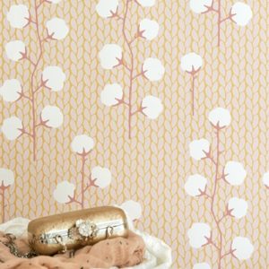 Majvillan, tapet till barnrummet Sweet cotton, rosa