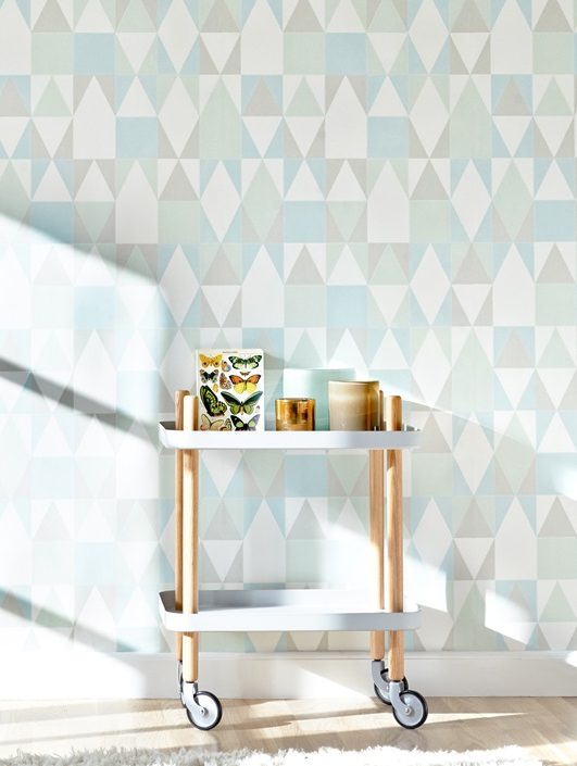 Majvillan, tapet till barnrummet Alice, turkos