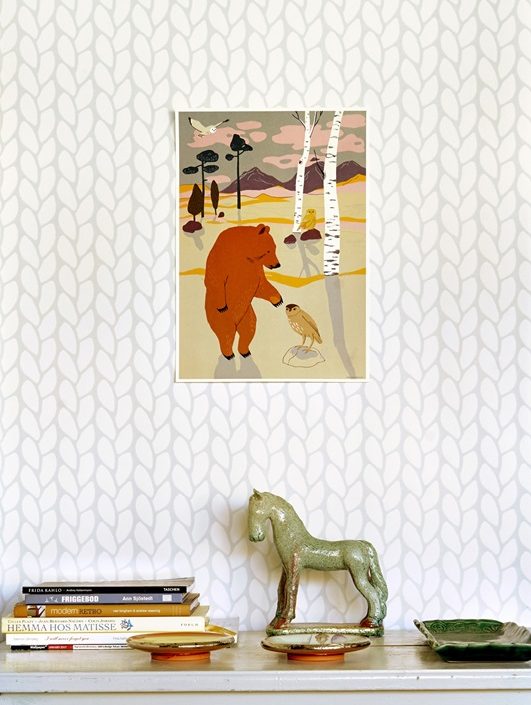 Majvillan, tapet till barnrummet Leya, grå