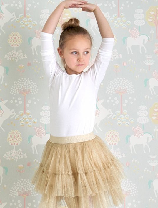 Majvillan, tapet till barnrummet True unicorns, grå