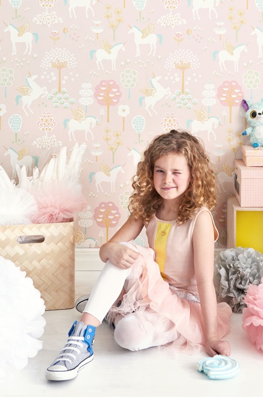 Majvillan, tapet till barnrummet True unicorns, rosa - Bild 2