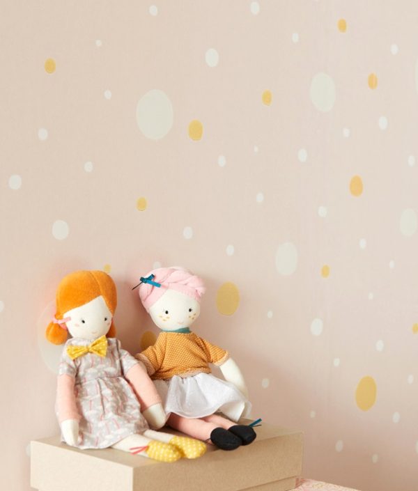 Majvillan, tapet till barnrummet Confetti, rosa