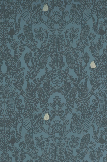 Majvillan, tapet till barnrummet Amelie, petrolblå - Bild 3