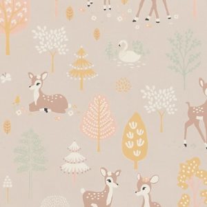 Majvillan, tapet till barnrummet Golden woods, dusty lilac