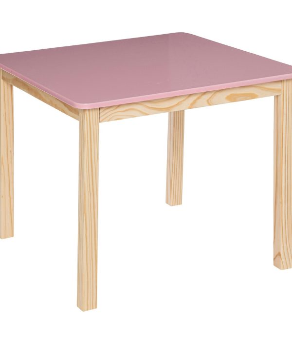 Träbord till barnrummet, antikrosa/natur