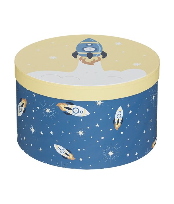 Runda förvaringslådor Rymden, 3-pack