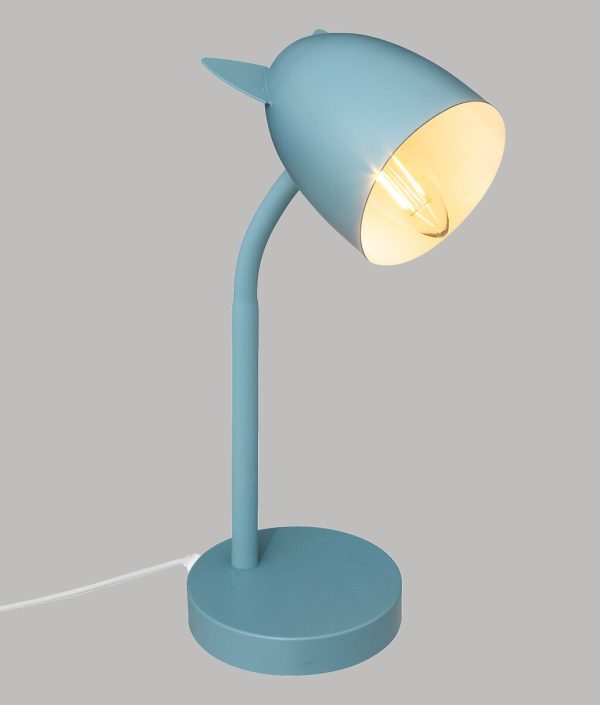 Bordslampa med öron till barnrummet, blå