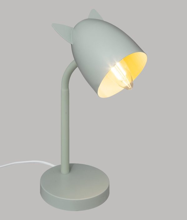 Bordslampa med öron till barnrummet, grön