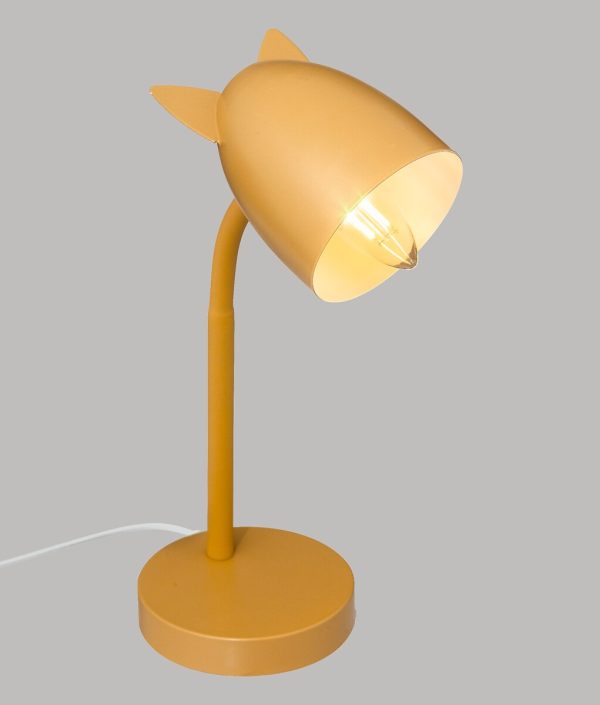 Bordslampa med öron till barnrummet, gul ockra