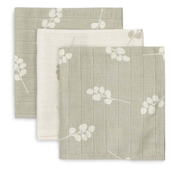 Jollein, snuttefilt tvättlapp Twig Olive Green, 3-pack