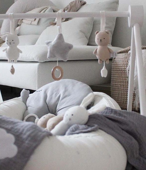 JaBaDaBaDo, babygym i trä, vit