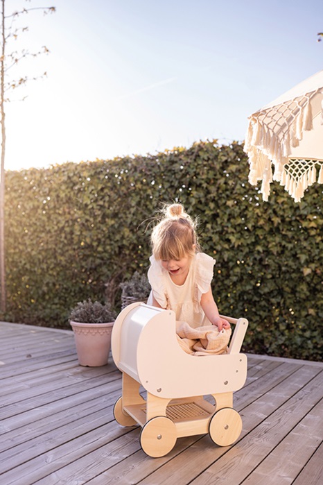 JaBaDaBaDo, dockvagn i trä, vit - Bild 2