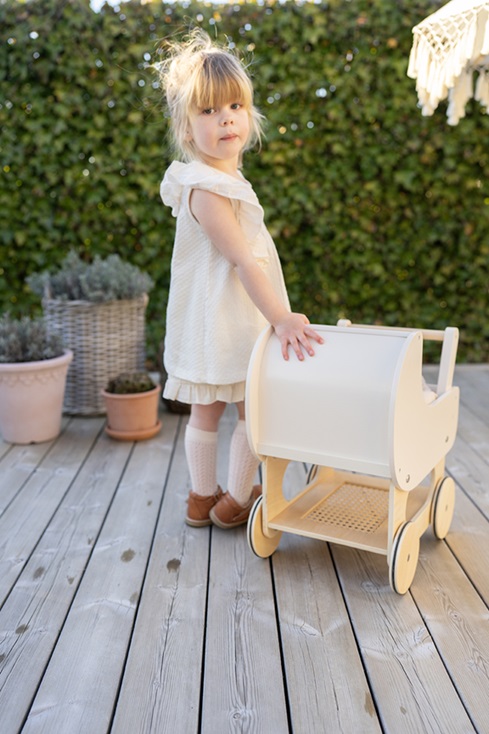 JaBaDaBaDo, dockvagn i trä, vit - Bild 3