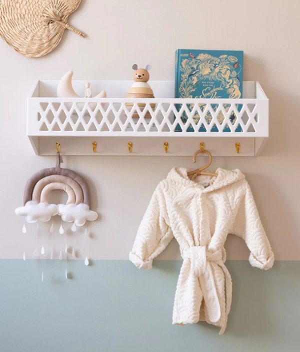 Cam Cam, Harlequin hylla med krokar, vit