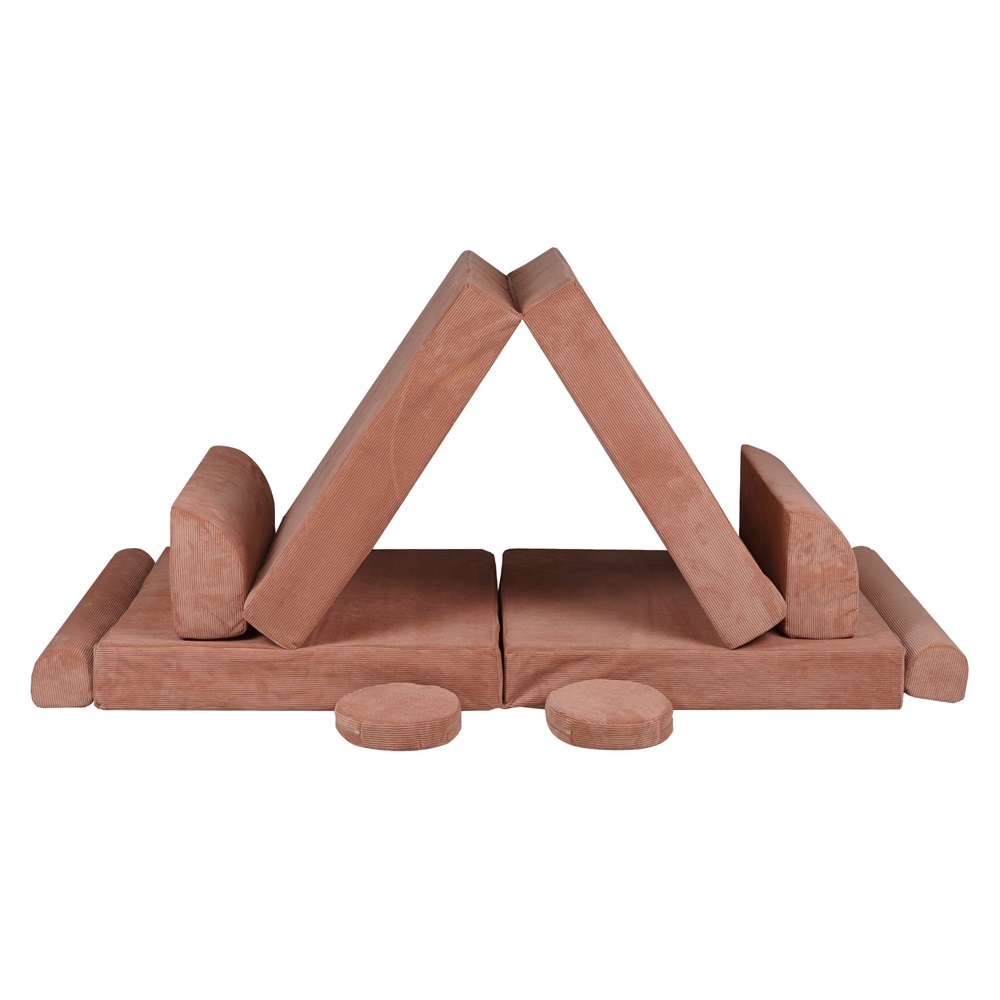 Meow, Byggbar barnsoffa fåtölj madrass premium, brick - Bild 2