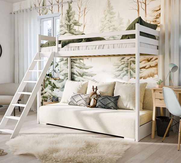 Loftsäng med utfällbar soffa Selma 90x200/140x200