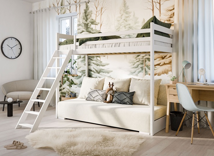 Loftsäng med utfällbar soffa Selma 90x200/140x200 - Bild 2