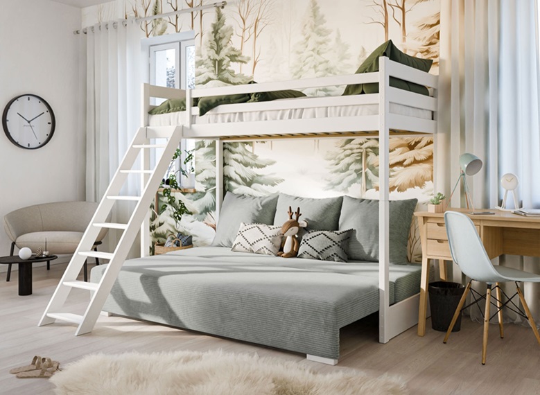 Loftsäng med utfällbar soffa Selma 90x200/140x200 - Bild 6