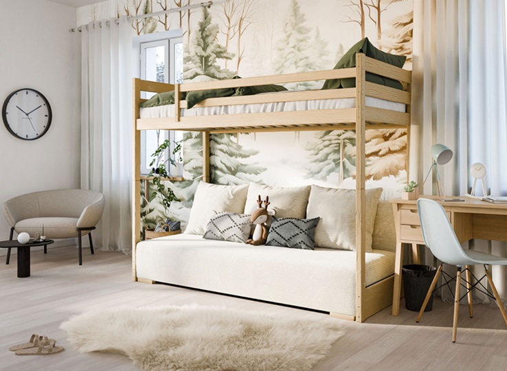 Loftsäng med utfällbar soffa Selma 90x200/140x200 - Bild 8