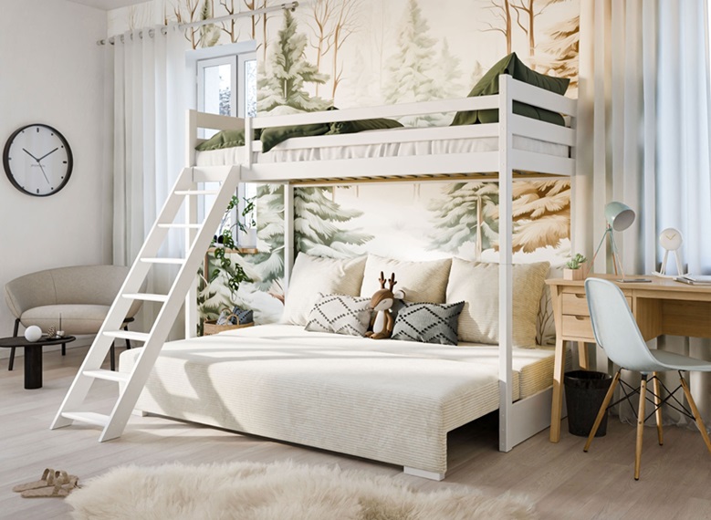 Loftsäng med utfällbar soffa Selma 90x200/140x200 - Bild 5