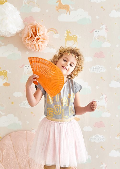 Majvillan, tapet till barnrummet Rainbow treasures, lovely pastel pink