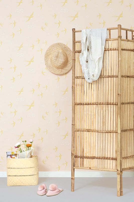 Majvillan, tapet till barnrummet Follow the wind, sunny pink - Bild 2