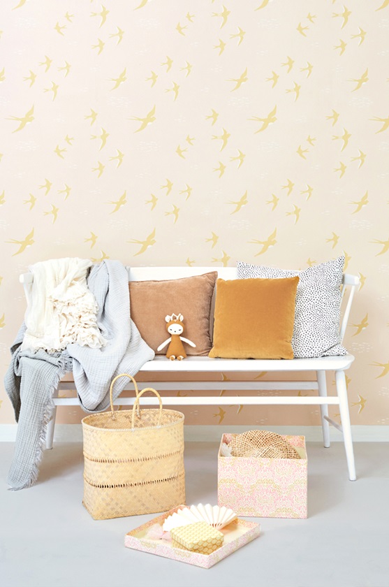 Majvillan, tapet till barnrummet Follow the wind, sunny pink - Bild 3