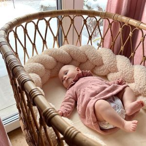 Spjälsängsskydd flätad boucle - Ecru