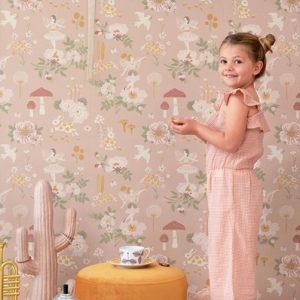 Majvillan, tapet till barnrummet Old garden, dusty rose