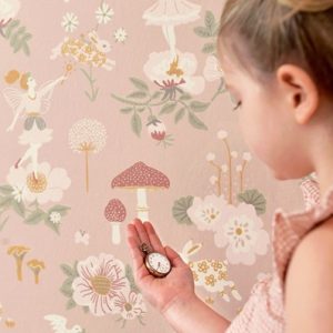 Majvillan, tapet till barnrummet Old garden, dusty rose