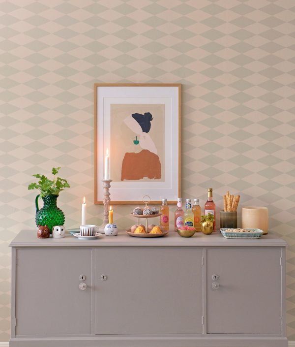 Majvillan, tapet till barnrummet Copenhagen, beige green