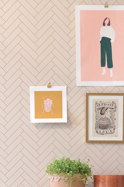 Majvillan, tapet till barnrummet Herringbone, sandy beige - Bild 3